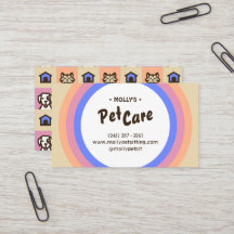 Retro Fun Pet Care Boarding Sitting Business Card