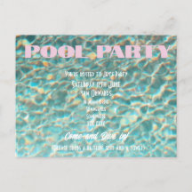 Retro Fun Pool Party Invitation