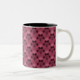 Retro Funk Circles Mug, Deep Pink Two-Tone Coffee Mug