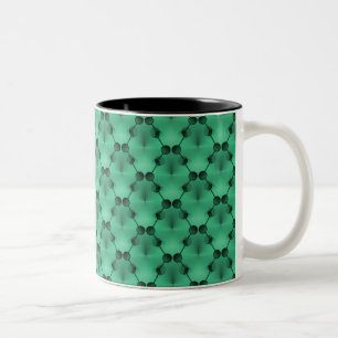 Retro Funk Circles Mug, Mint Green Two-Tone Coffee Mug