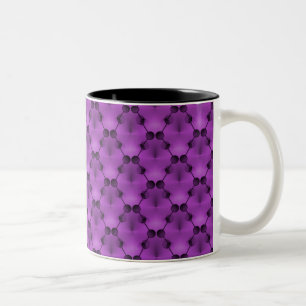 Retro Funk Circles Mug, Vibrant Purple Two-Tone Coffee Mug