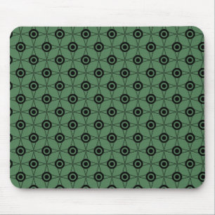 Retro Funk Geometric Mousepad, Clover Green Mouse Pad