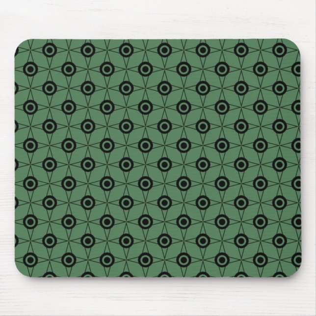 Retro Funk Geometric Mousepad, Clover Green Mouse Pad (Front)