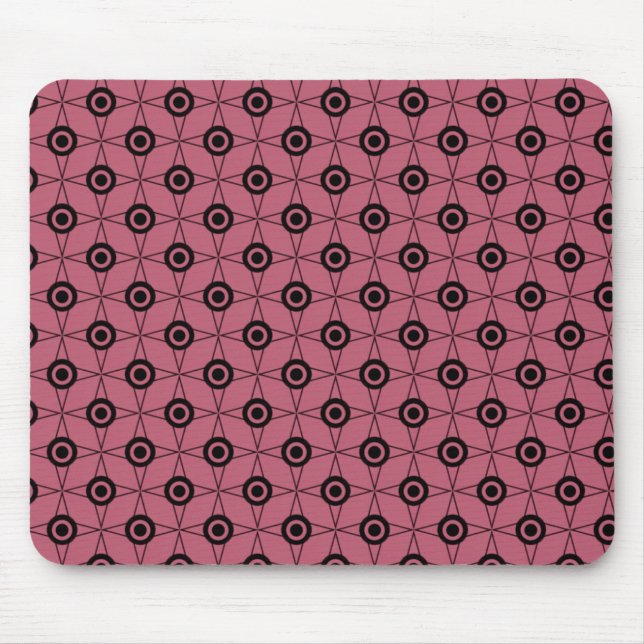 Retro Funk Geometric Mousepad, Pink Mouse Pad (Front)