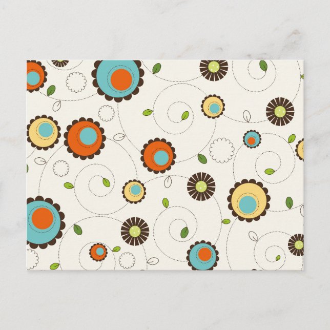 Retro Funky 70s Pattern Postcard (Front)