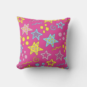 Retro Funky cartoon Pop Art Stars Memphis 80s Cushion