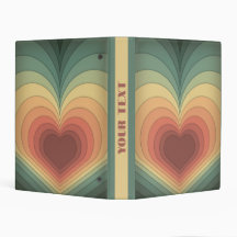 Retro Funky Colourful Heart Mini Binder