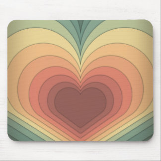Retro Funky Colourful Heart Mousepad