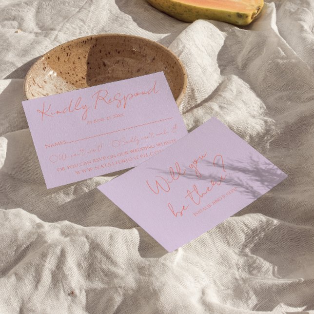 Retro Funky Colourful Pastel Whimsical Wedding   RSVP Card (Creator Uploaded)