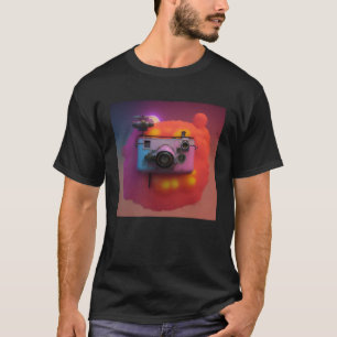Retro Funky Colourful Tech Wow Camera Photography T-Shirt
