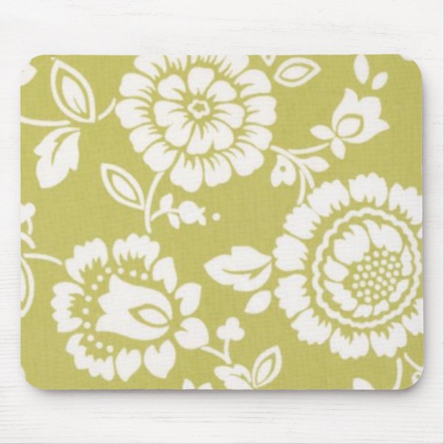 Retro Funky Floral Mousepad (Front)
