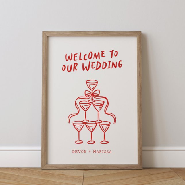 Retro Funky Fun Illustrated Wedding Welcome Sign (Creator Uploaded)