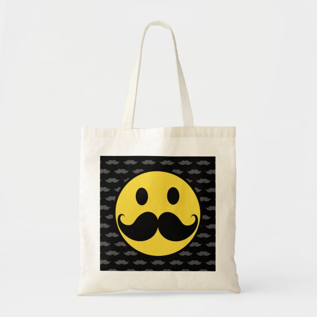 Retro Funky Moustache Moustache Tote Bag (Front)