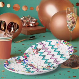 Retro Funky Paper Plate