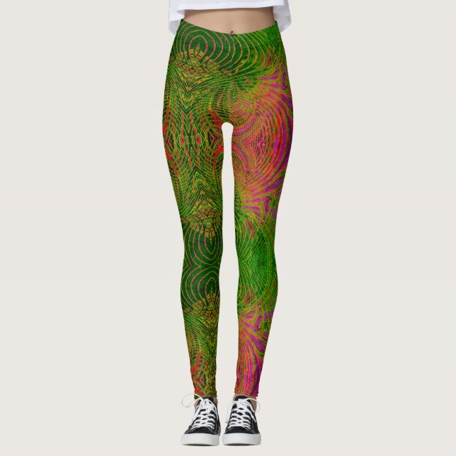 Retro Funky Psychedelic Pattern Legging (Front)