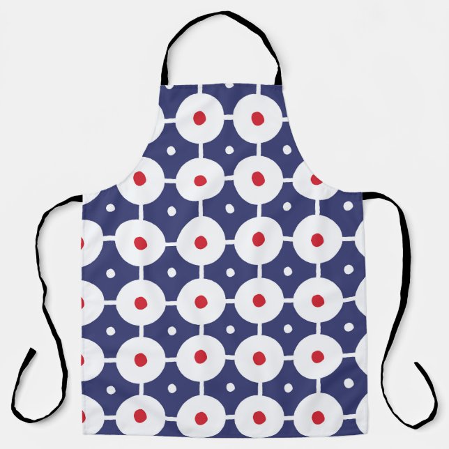 Retro Funky Seamless Vintage Design Apron (Front)