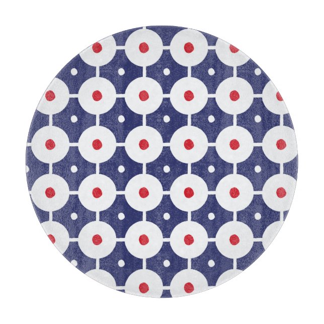Retro Funky Seamless Vintage Design Cutting Board (Front)