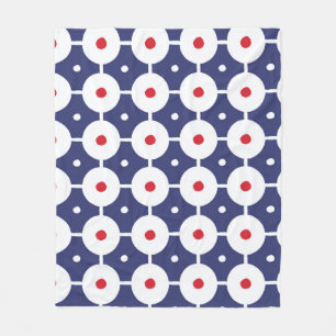 Retro Funky Seamless Vintage Design Fleece Blanket