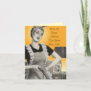 Retro Funmy Advice Congratulations New Job Card