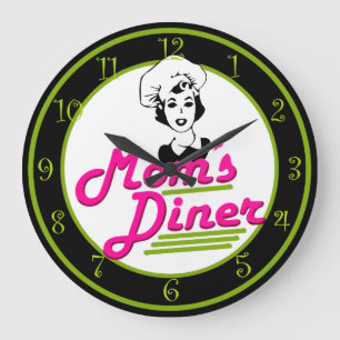 Retro Funny 1950s Style Large Clock