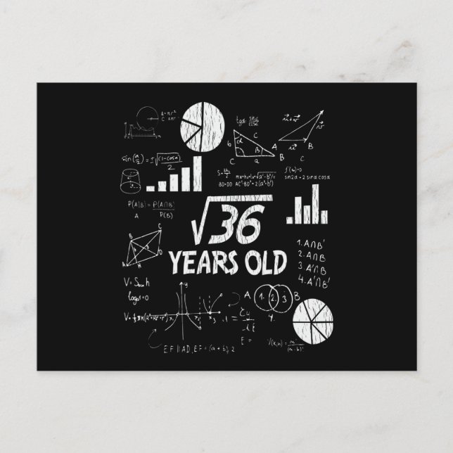 Retro Funny 6th Birthday Math Nerd Gift for Kids Postcard (Front)