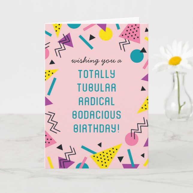 Retro Funny 80s Slang Birthday Card (Small Plant)