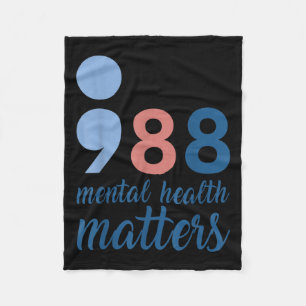 Retro Funny 988 Mental Health S Suicide Prevention Fleece Blanket