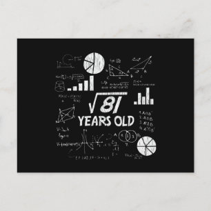 Retro Funny 9th Birthday Math Nerd Gift for Kids Postcard