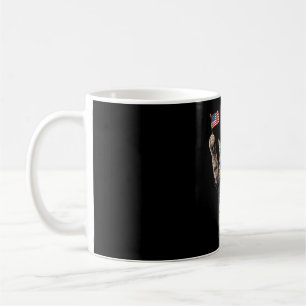 Retro funny america cat hot dog lovers flag design coffee mug