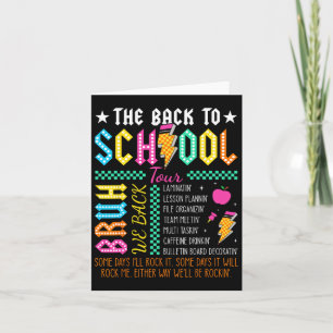 Retro Funny Back To School Tour Teacher Lightning  Card