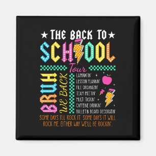Retro Funny Back To School Tour Teacher Lightning  Magnet