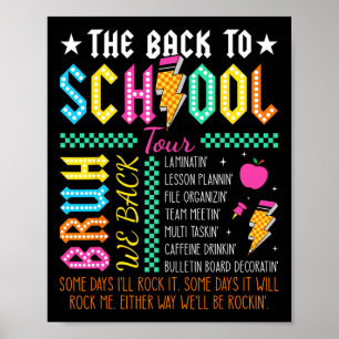 Retro Funny Back To School Tour Teacher Lightning Poster