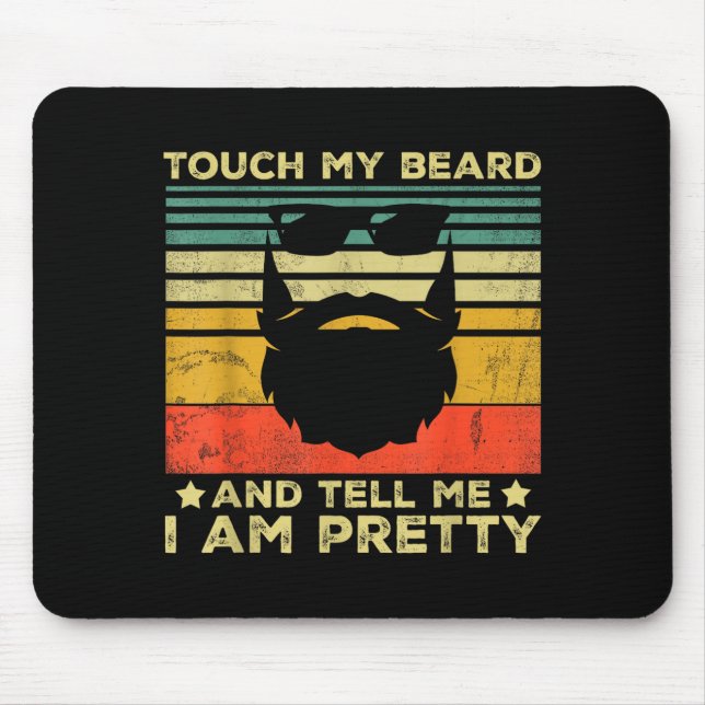 Retro Funny Beard Quote Gift For Bearded Men And L Mouse Pad (Front)