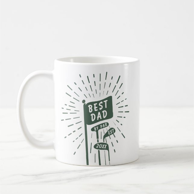 Retro Funny Best Dad By Par Photo Golf Clubs Coffee Mug (Left)