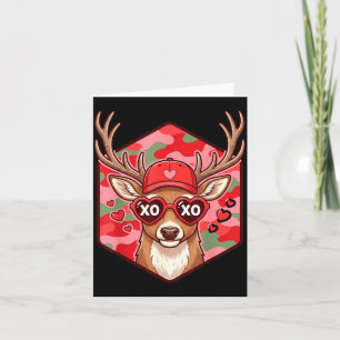 Retro Funny Boys Valentines Day Hunting Deer Camo  Card