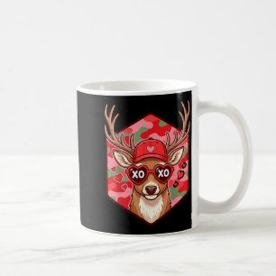 Retro Funny Boys Valentines Day Hunting Deer Camo  Coffee Mug