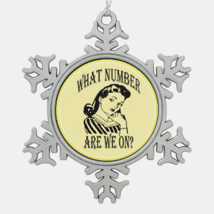 Retro Funny Bunco Player Snowflake Pewter Christmas Ornament