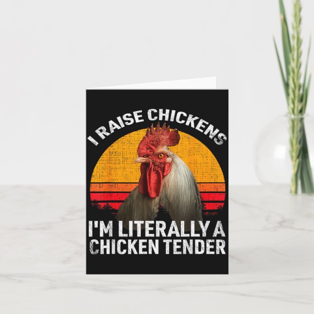 Retro Funny Chicken Lover Gift – I Raise Chickens  Card (Front)