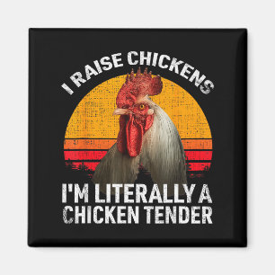 Retro Funny Chicken Lover Gift – I Raise Chickens Magnet
