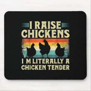 Retro Funny Chicken Lover Gift – I Raise Chickens Mouse Pad