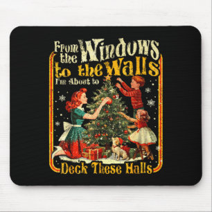 Retro Funny Christmas Holiday From The Windows To  Mouse Pad