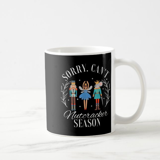 Retro Funny Christmas Holiday Sorry Can't Nutcrack Coffee Mug (Right)