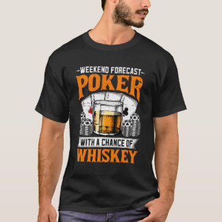 Retro Funny Cigars Whiskey And Playing Poker Smoke T-Shirt