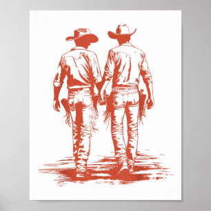 Retro Funny Cowboy Gay Trans Rights Lgbt Pride Poster