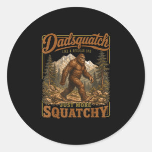 Retro funny dadsquatch sasquatch dad father's day classic round sticker