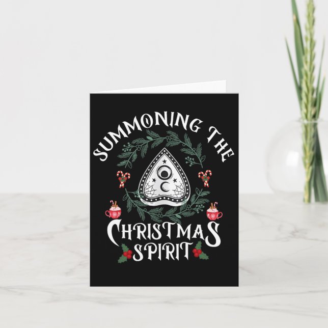 Retro Funny Dancing Summoning The Holiday Spirits  Card (Front)