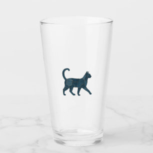 Retro Funny Denim Patch Animal Cat T-Shirt Glass