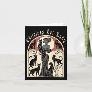 Retro Funny Design Childless Cat Ladies Cat Karma  Card