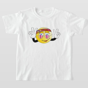 Retro funny Emoji peace design T-Shirt. T-Shirt