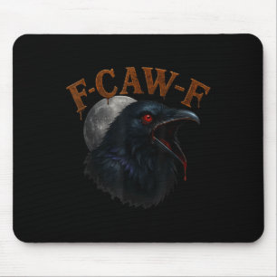 Retro Funny F Caw F Crow And Bird Moon Mouse Pad